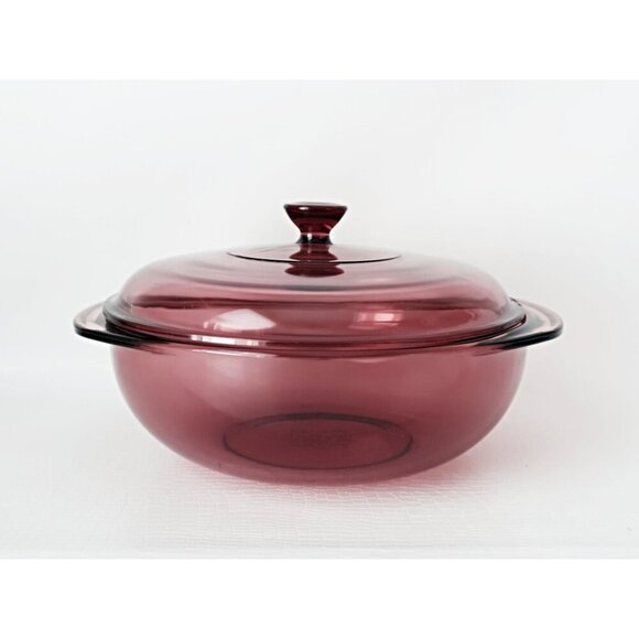 Vintage Cranberry Pyrex Casserole Pyrex Originals Cranberry 2 Quart Covered Cass - Picture 1 of 6